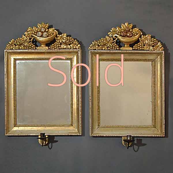Pair of Swedish Gilded Mirrors