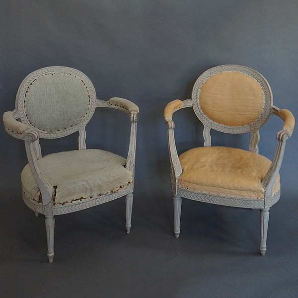 Pair of Oval Backed Swedish Armchairs